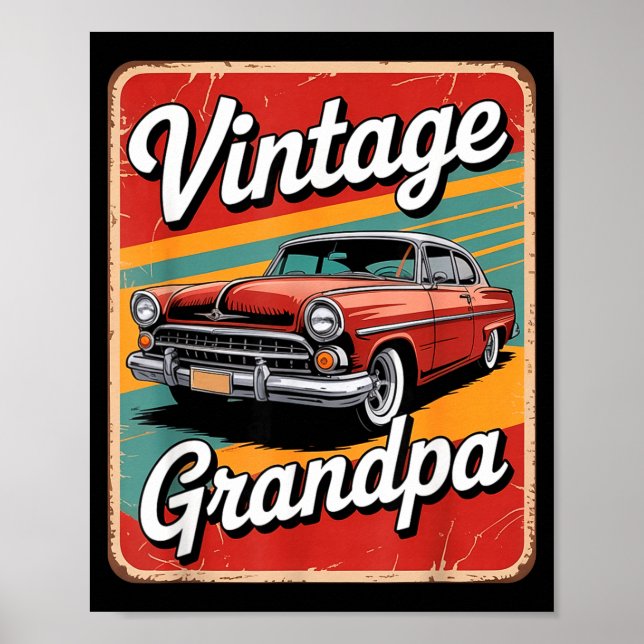 Funny Vintage Grandpa  Poster (Front)