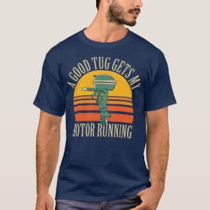 Funny Vintage Green Outboard Motor Boating Design T-Shirt