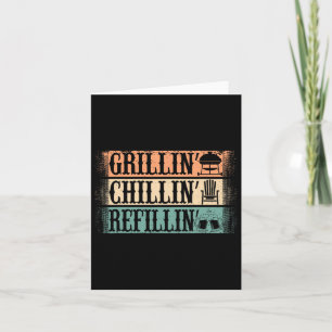 Funny Vintage Grill Dad - Grilling Chilling Refill Card