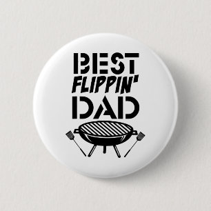 Funny Vintage Grill Daddy - Grilling And Refilling 6 Cm Round Badge