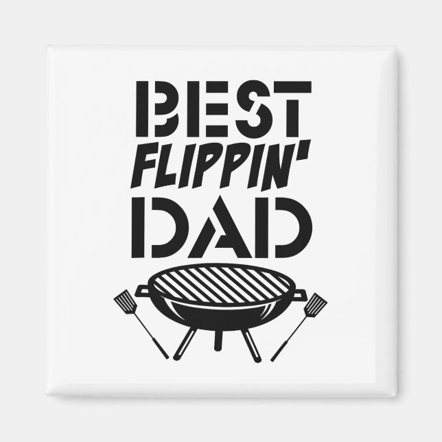 Funny Vintage Grill Daddy - Grilling And Refilling Magnet (Front)
