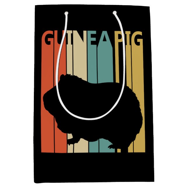 Funny Vintage Guinea Pig Medium Gift Bag (Front)