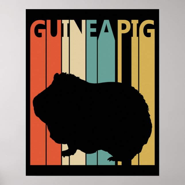 Funny Vintage Guinea Pig Poster (Front)