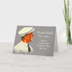 Funny Vintage Handsome and Vain Gentleman Card