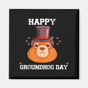 Funny Vintage Happy Groundhog Day 2024 Celebrate H Magnet