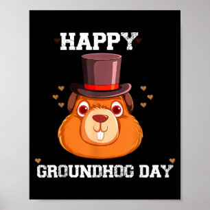 Funny Vintage Happy Groundhog Day 2024 Celebrate H Poster
