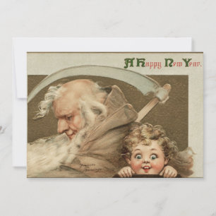 Funny Vintage Happy New Year Holiday Card
