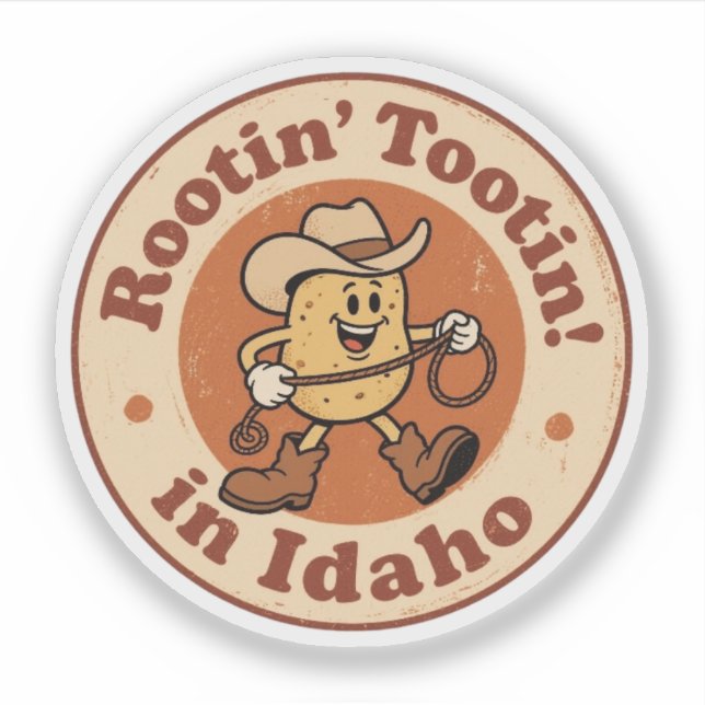 Funny Vintage Idaho Potato Cowboy Retro (Front)