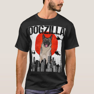 Funny Vintage Japanese Dogzilla Norwegian Elkhound T-Shirt