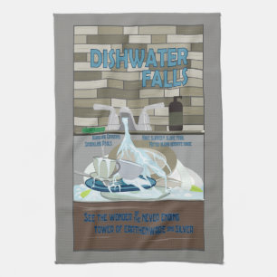 Funny Vintage Kitchen Travel Design Tea Towel