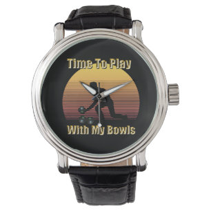 Funny Vintage Lawn Bowls Play Time, Watch