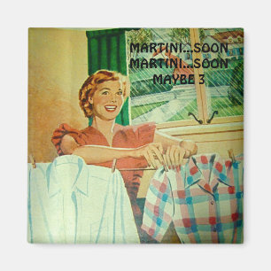 funny vintage martini happy housewife magnet