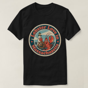 Funny Vintage Massachusetts Lobster Lighthouse  T-Shirt