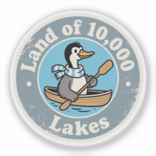 Funny Vintage Minnesota Loon Bird Canoe Retro