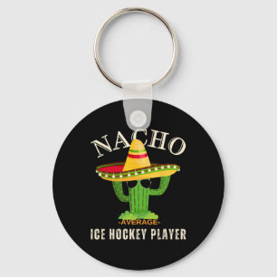 Funny Vintage Nacho Average Ice Hockey Player Crew Key Ring