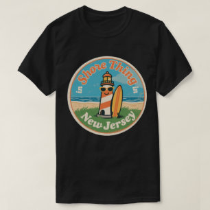 Funny Vintage New Jersey Lighthouse Surf Retro T-Shirt