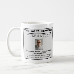 Funny Vintage Newspaper Front Page Milestone Coffee Mug