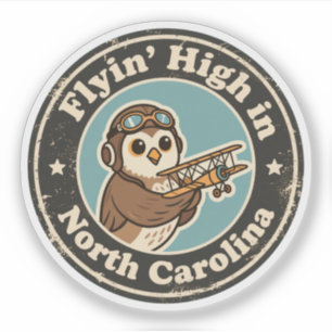 Funny Vintage North Carolina Owl Pilot Retro