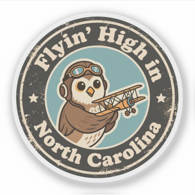Funny Vintage North Carolina Owl Pilot Retro (Front)