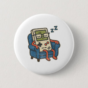 Funny Vintage Old Gamer Retro Video Game Old Gamer 6 Cm Round Badge