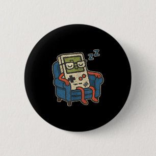 Funny Vintage Old Gamer Retro Video Game Old Gamer 6 Cm Round Badge