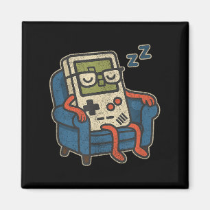 Funny Vintage Old Gamer Retro Video Game Old Gamer Magnet