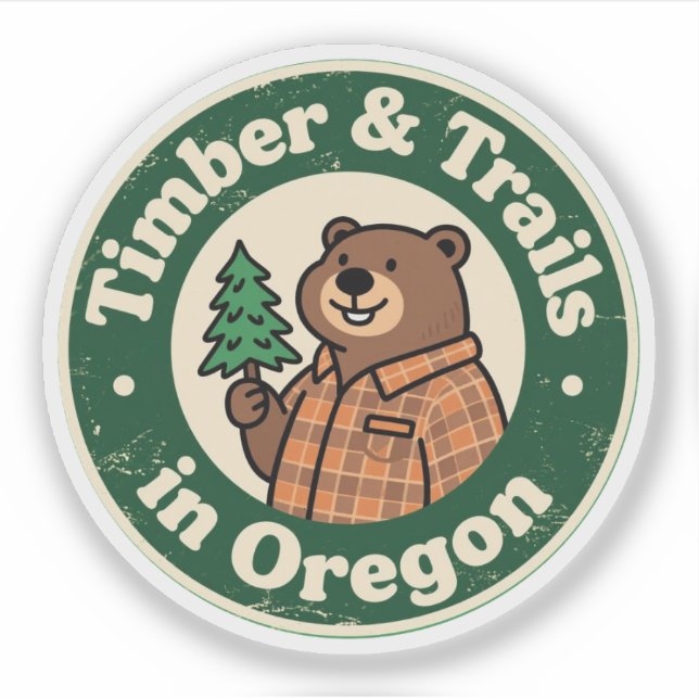 Funny Vintage Oregon Beaver Flannel Evergreen (Front)