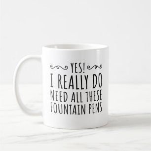 Funny Vintage, Personalised Fountain Pen Collector Coffee Mug