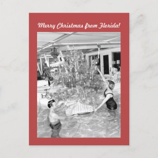Funny Vintage Photo Florida Christmas Postcard