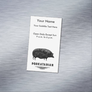 Funny Vintage Pig Bacon Lover Humour Magnetic Business Card