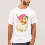 Funny Vintage Pink Santa Claus Pink Christmas Desi T-Shirt<br><div class="desc">Funny Vintage Pink Santa Claus Pink Christmas Design</div>