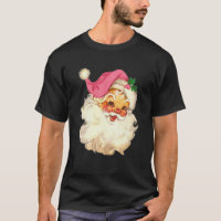 Funny Vintage Pink Santa Claus Pink Christmas Desi