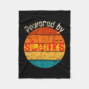 Funny vintage powered by steaks carnivore meat fleece blanket