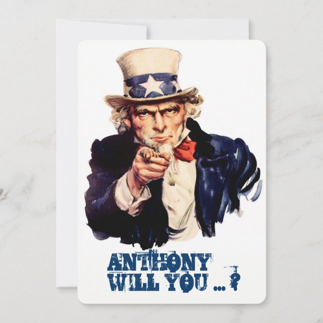 Funny vintage proposal invitation (Front)