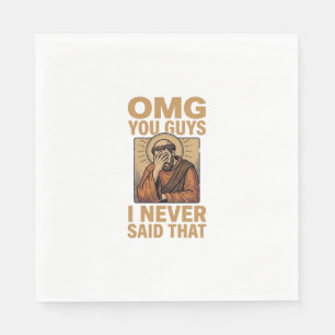 Funny Vintage Religious Facepalm Quote Shirt Desig Napkin