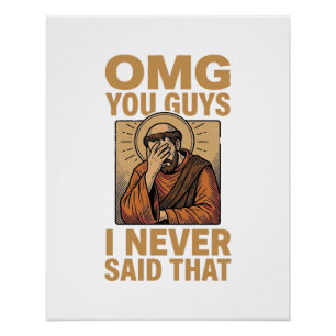 Funny Vintage Religious Facepalm Quote Shirt Desig Poster