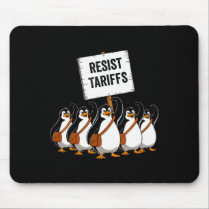 Funny Vintage Resist Penguin Activism Graphic Desi Mouse Pad