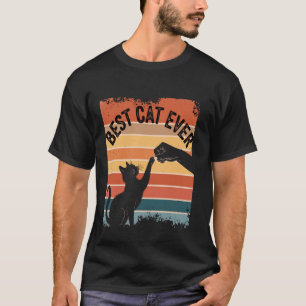 Funny Vintage Retro Daddy Cat Bump Fist Best Cat D T-Shirt