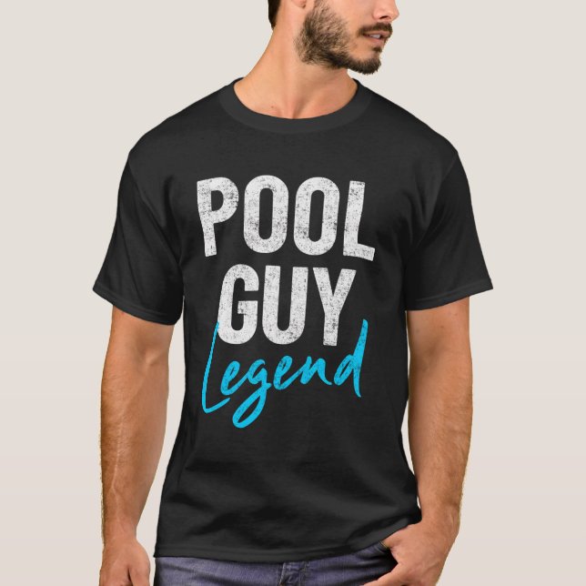 Funny Vintage Retro Pool Guy Legend T-Shirt (Front)