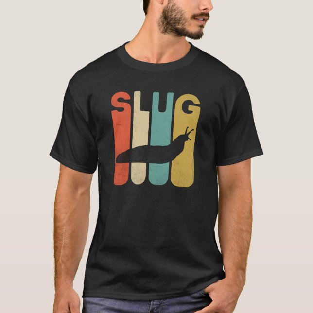 Funny Vintage retro Slug black t-shirt (Front)