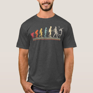 Funny Vintage Retro Style Evolution Badminton T-Shirt