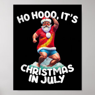 Funny Vintage Retro Summer Vacation It's Christmas Poster