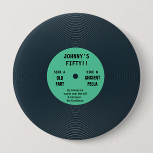 Funny Vintage Retro Vinyl Record Birthday Badge