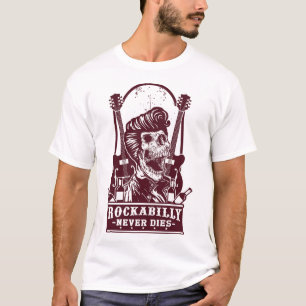 Funny Vintage Rockabilly Skeleton T-Shirt