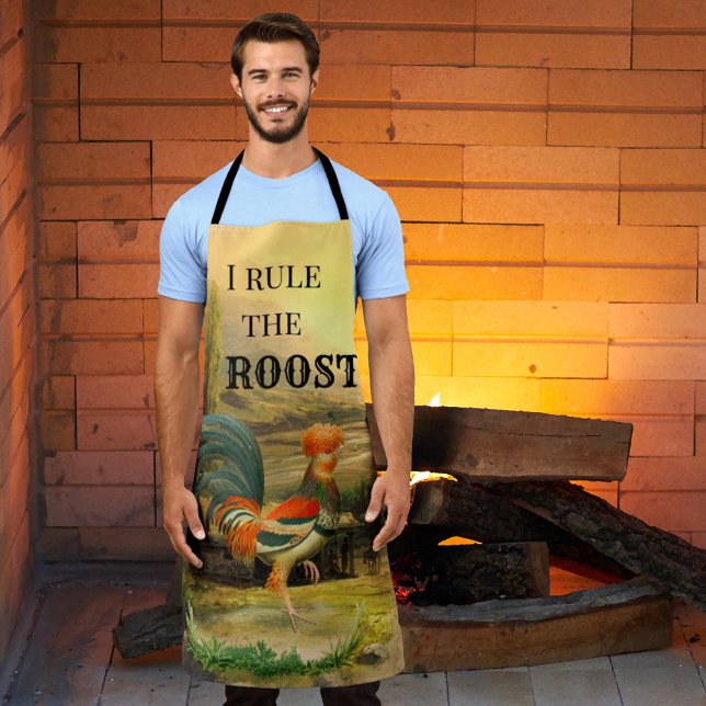 Funny Vintage Rooster Roast Apron (Creator Uploaded)