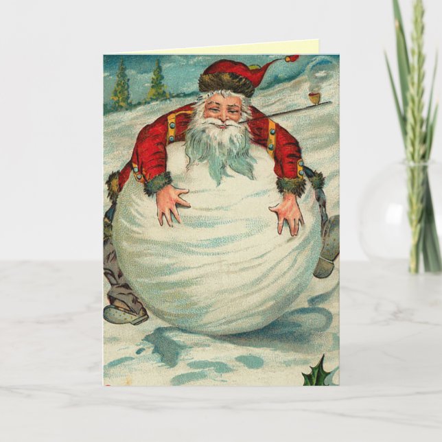 Funny Vintage Santa Christmas Card (Front)
