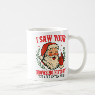 Funny Vintage Santa I Saw Your Browsing History Ch Coffee Mug