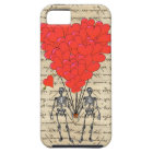 Funny vintage Skeleton and red heart