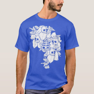 Funny Vintage Skeleton Flowers Gift Mens And Women T-Shirt