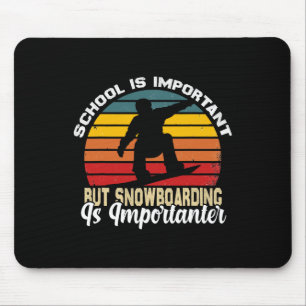 Funny Vintage Snowboarding Jokes Boys Girls Snowbo Mouse Pad
